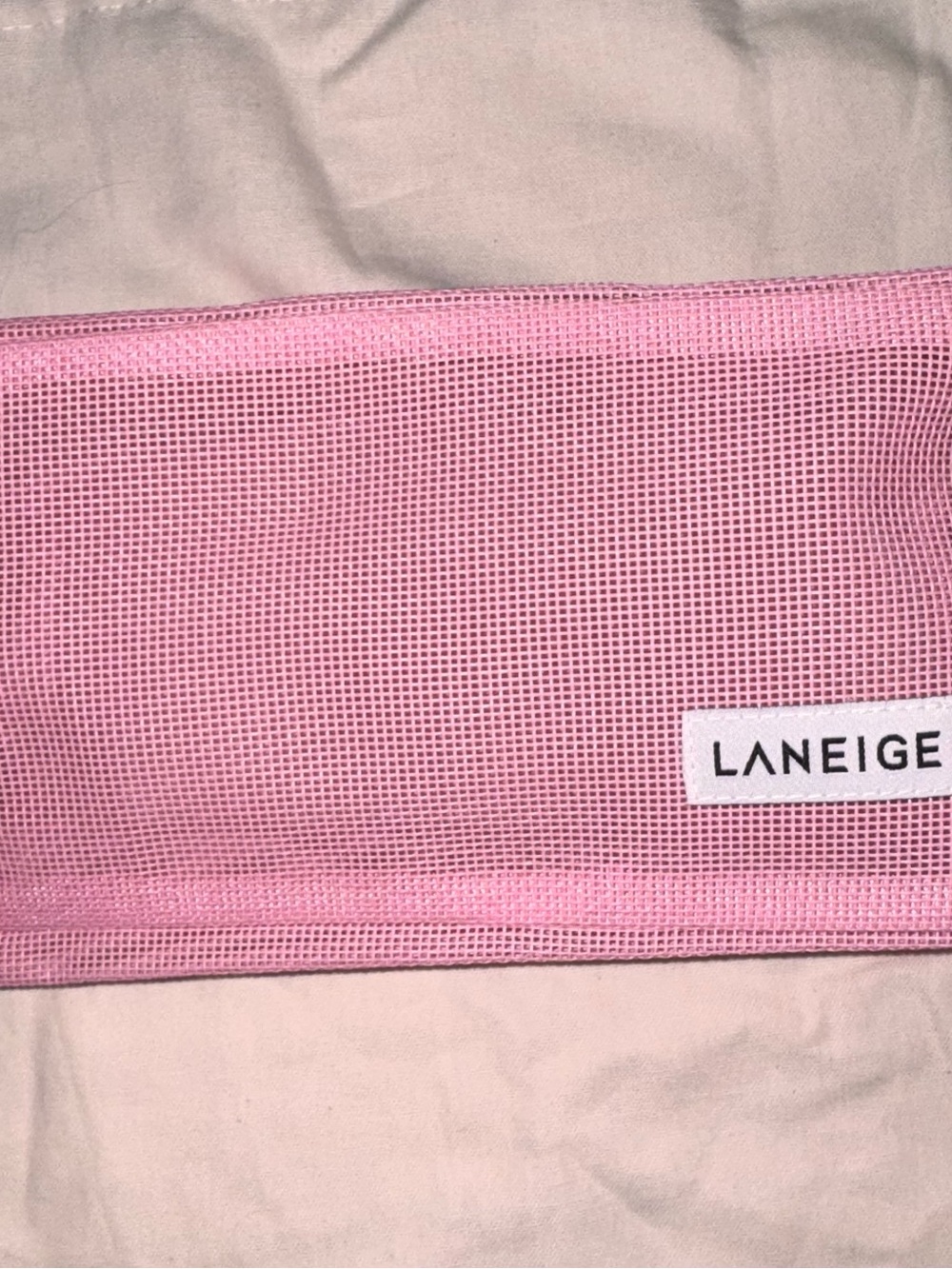 LANEIGE Light Pink Mesh Makeup Pouch